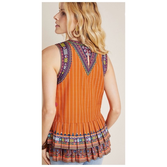 NWOT Anthropologie Tanvi Kedia Joya Sleeveless Top In Bronze Size Small - Picture 3 of 14